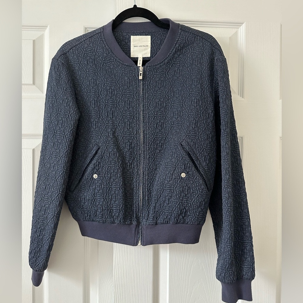 Navy blue bomber Jacket- Size S - Avec Les Filles